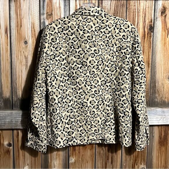 Travel collection blazer animal tan black cotton blend Medium - Picture 4 of 5